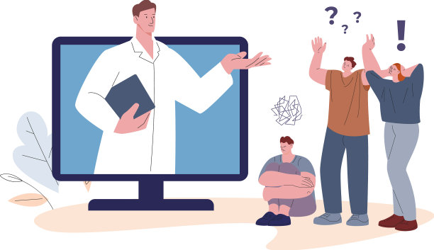 医生和患者的在线医疗场景图片下载