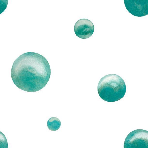 气泡蓝色无缝图案水彩素描图片下载