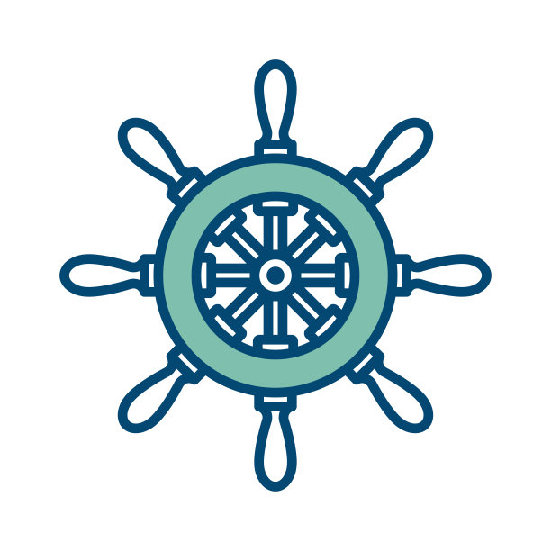 船轮图标矢量设计模板在白色背景图片下载