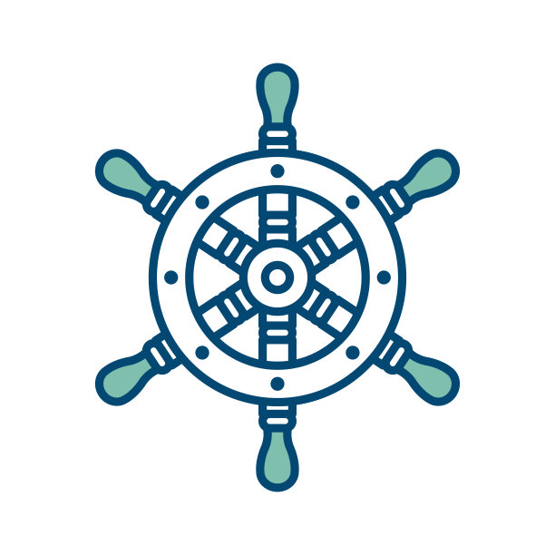 船轮图标矢量设计模板在白色背景图片下载