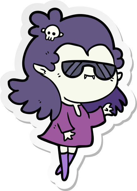 卡通酷吸血鬼贴纸图片下载