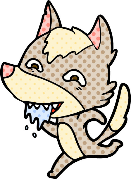 卡通饿狼奔跑图片下载