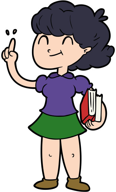 带书的卡通女孩图片下载