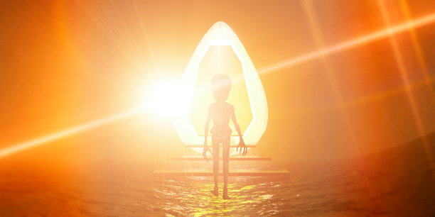 与其他世界的传送门，外星飞船。通往其他维度的门。不明飞行物。外星人。火星人图片下载