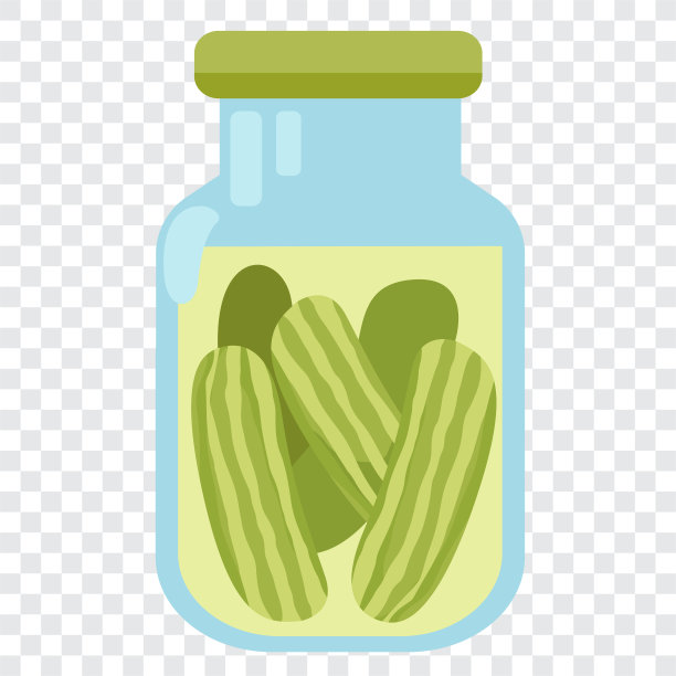 自制腌黄瓜矢量插图图片下载