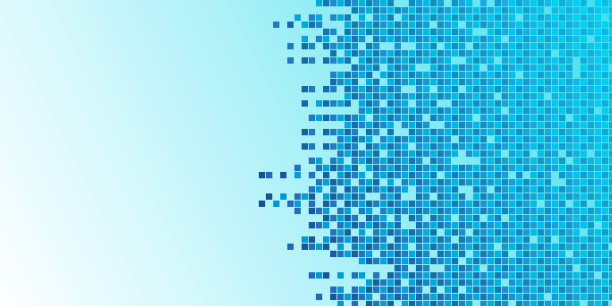 蓝色像素水平梯度背景图片下载