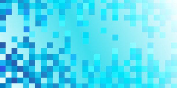 抽象方块几何蓝色背景与复制空间。像素，网格，马赛克图片下载