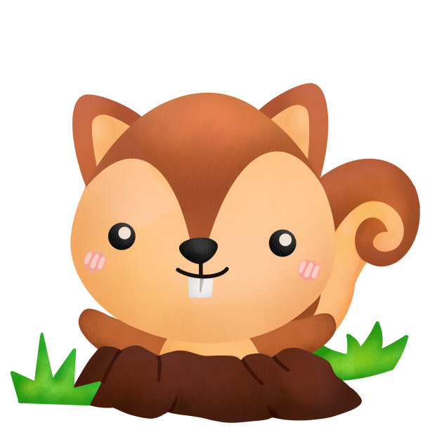 一只可爱的松鼠的水彩画图片下载