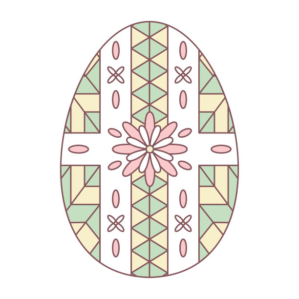 孤立的复活节彩蛋与花卉装饰粉彩的颜色图片下载