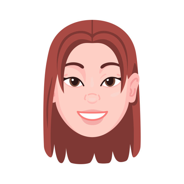 一个女孩孤立的彩色头像图片下载