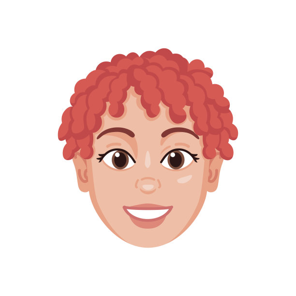 一个女孩孤立的彩色头像图片下载