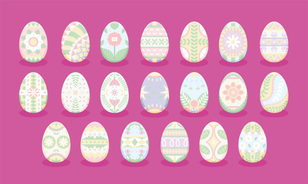 不同图案的复活节彩蛋图片下载