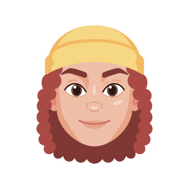 一个女孩孤立的彩色头像图片下载