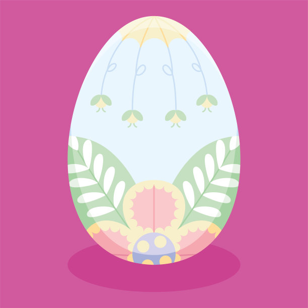 孤立的复活节彩蛋与花卉装饰粉彩的颜色图片下载