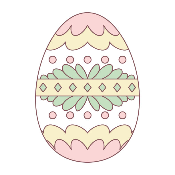 孤立的复活节彩蛋与花卉装饰粉彩的颜色图片下载