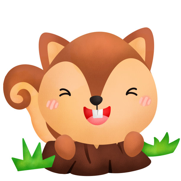 一只可爱松鼠的水彩画图片下载