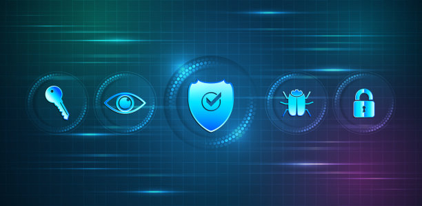 数据保护，隐私和互联网安全的概念。高科技各种背景。商业和互联网项目的网络安全。数据安全服务的矢量说明。图片下载
