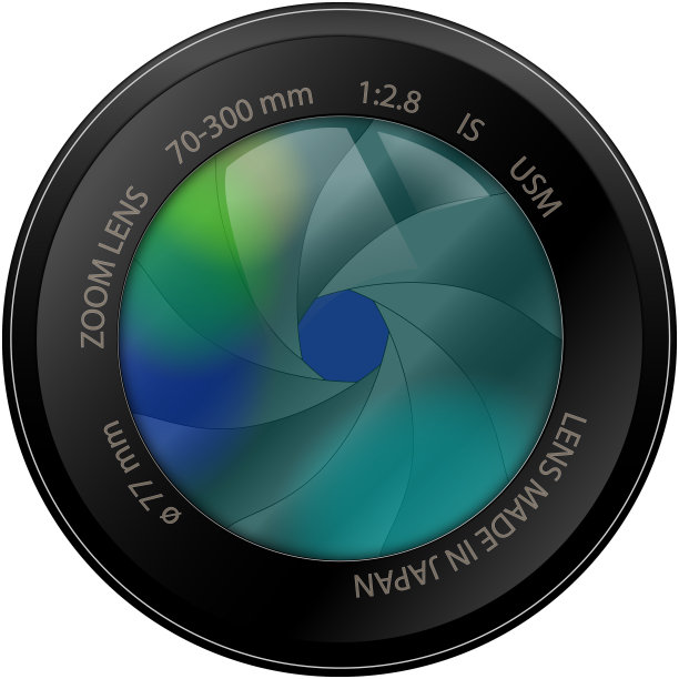 带有明显光圈叶片的相机镜头图片下载