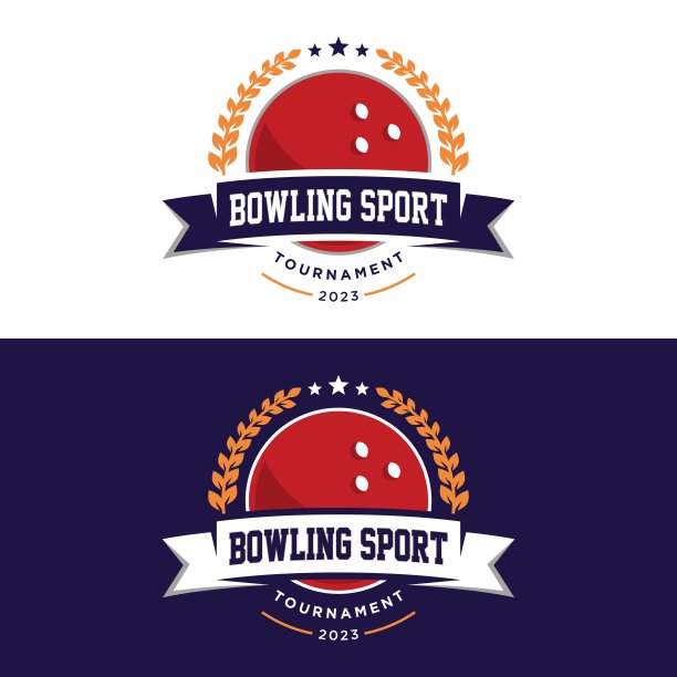 保龄球运动徽章徽章图标图片下载