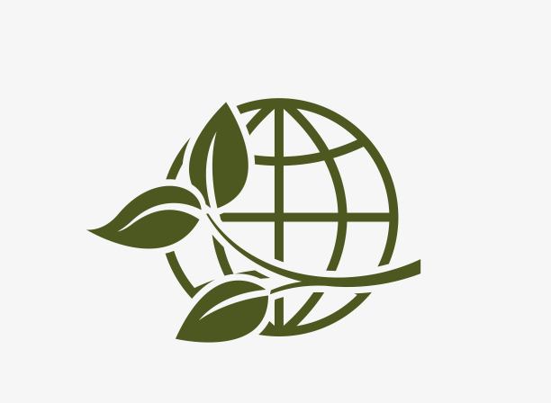 环保图标。生态和环境的象征。树叶，树枝和地球。矢量绿色图像图片下载