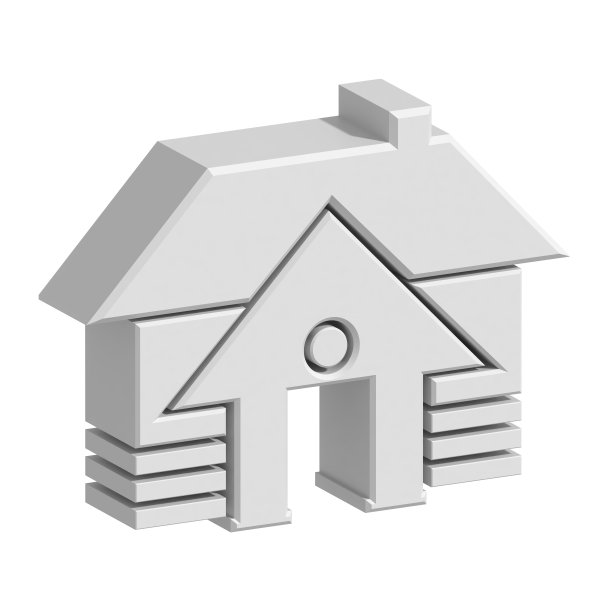 白色背景上的3d房屋图标图片下载