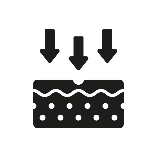 紫外线对皮肤的穿透。皮肤吸收剪影图标。箭头向下到皮肤层图标。皮肤营养概念。孤立矢量图图片下载
