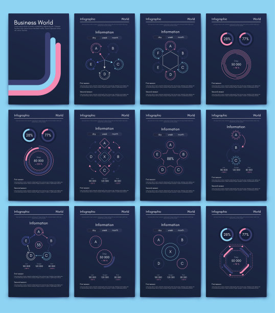 矢量图形信息图表与六个选项。模板用于创建移动应用程序，工作流布局，图表，横幅，网页设计，业务报告6步图片下载
