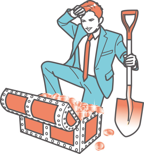 发现宝藏的人。图片下载