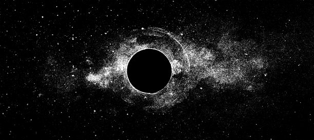 黑洞墨水插图。太空星系背景图片下载