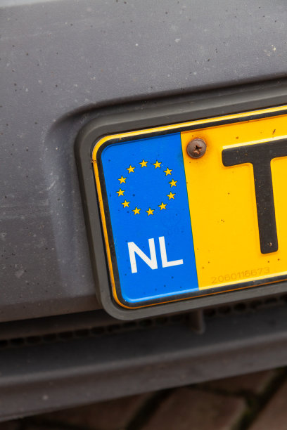 荷兰车牌的特写镜头图片下载
