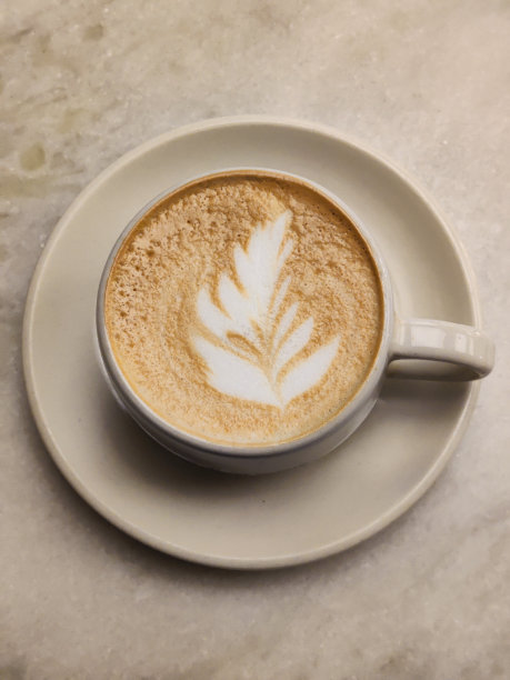 一杯卡布奇诺。泡沫的艺术图片下载