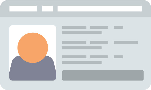 办公室身份证图标平面照片徽章图片下载