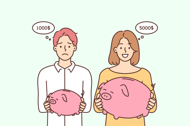 人们有不同大小的储蓄罐图片下载