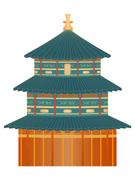 中国建筑天坛矢量插图图片下载