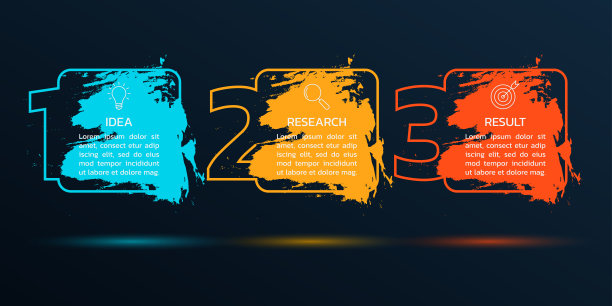 3步图设计。三个选项过程图与大纲图标。时间轴信息图形。现代布局，商务展示模板。矢量插图。图片下载