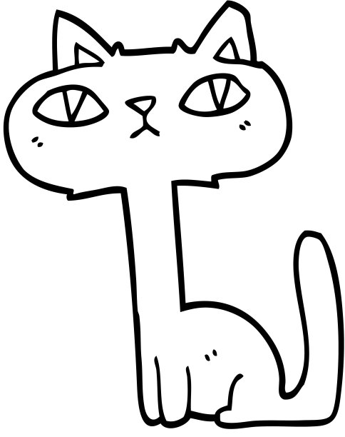 线条画卡通滑稽猫图片下载