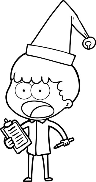 卡通用剪贴板和钢笔震惊了圣诞小精灵图片下载