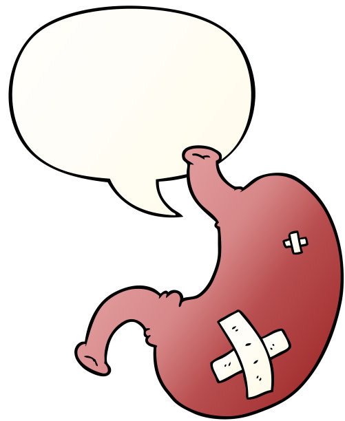 卡通胃与语音气泡平滑渐变风格图片下载