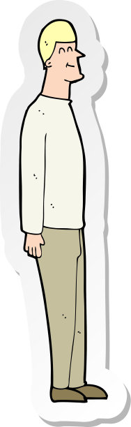 一个卡通高个男人的贴纸图片下载