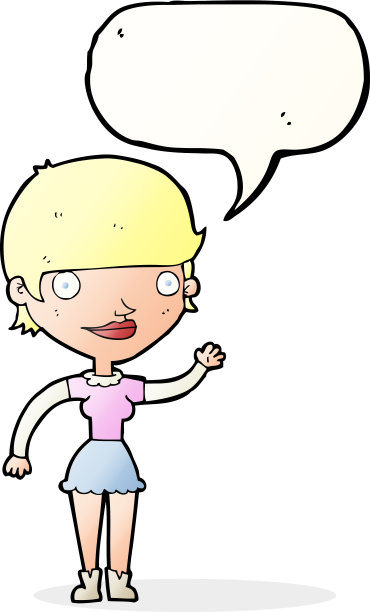 卡通女人，有想法，有言语泡沫图片下载