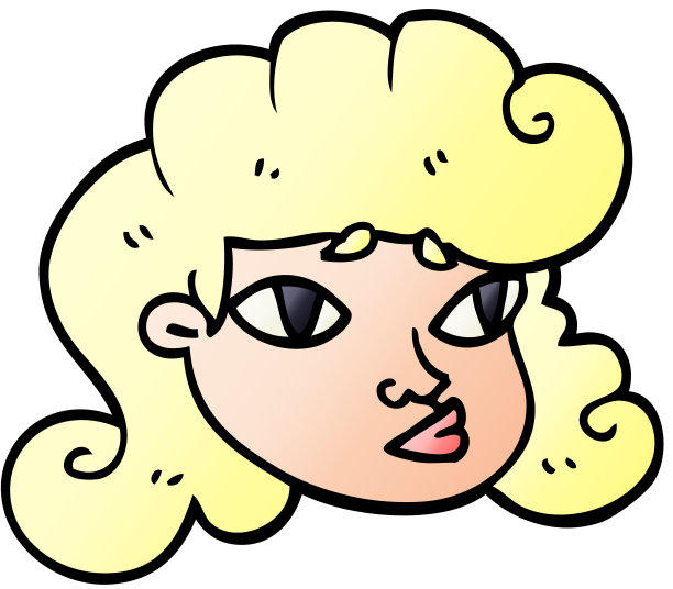 卡通涂鸦金发女孩的脸图片下载