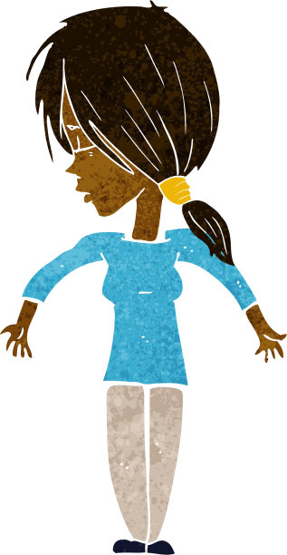 卡通女人耸肩图片下载