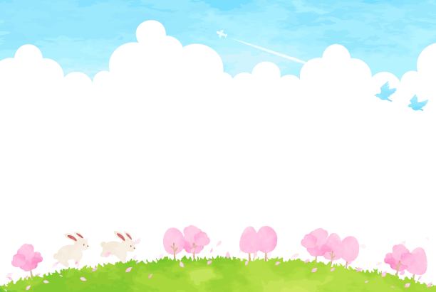 simple　spring　scenery　background　illustration图片下载