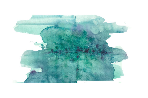 水彩。蓝色抽象画水彩笔画在水彩纸上。图片下载