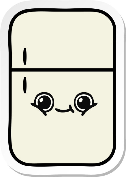 一个可爱的卡通冰箱冰柜贴纸图片下载