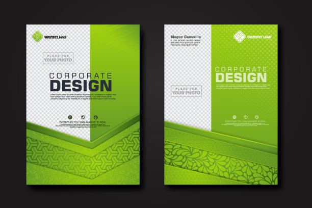 封面设计模板与纹理现代花卉图案和透明的背景可以插入照片图片下载