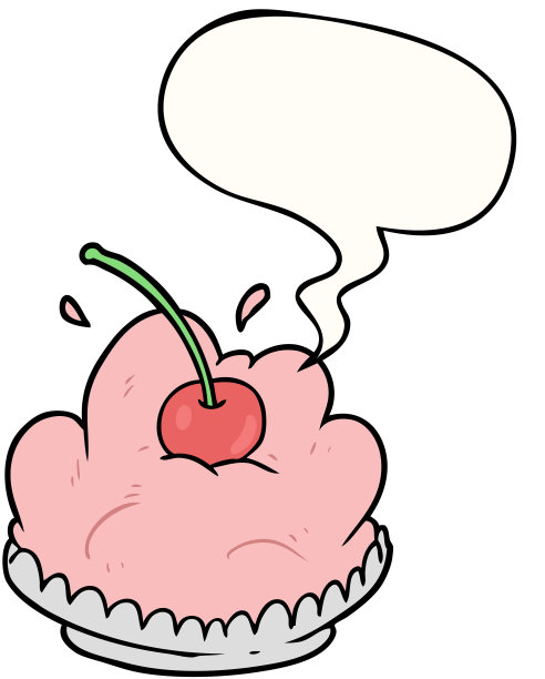 卡通美味甜点，带有语音泡泡图片下载