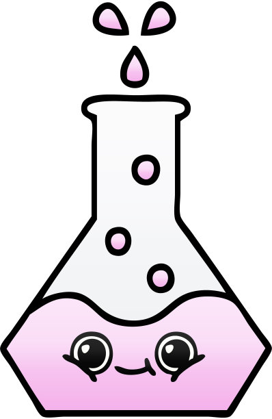 渐变阴影卡通科学烧杯图片下载