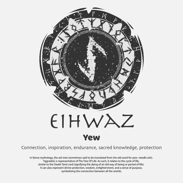 维京人艾赫瓦兹符文黑圈盾图片下载