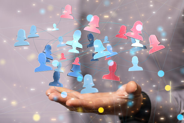 数字人类图标的3D渲染，手从背景指向它图片下载